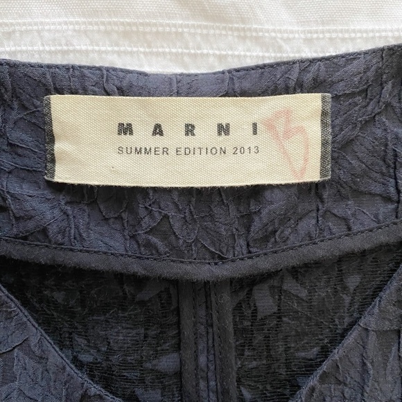 MARNI GIMAN SUMMER 2013 SILK BLEND CHARCOAL DARK GREY TEXTURED COLLARLESS BLAZER - Picture 6 of 10